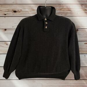 I Levrieri Merino Wool Sweater Made in Italy Charcoal Gray Size XL Mens Preppy